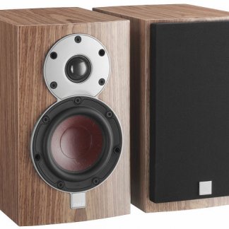 Paire Enceintes DALI MENUET stereo finition bois membrane fibre bois tweeter dome bass reflex light walnut noyer