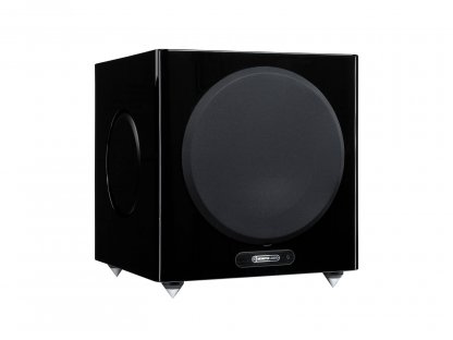 Subwoofer MONITOR AUDIO GOLD W12 caisson de basse 600w 12 pouces inch home cinema musique home-theatre dark walnut black gloss noir laque ebene blanc satin