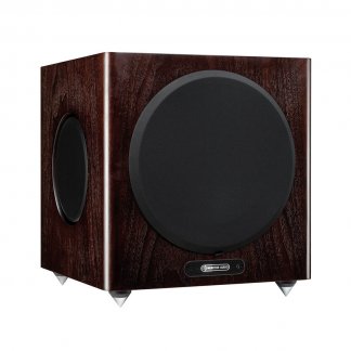 Subwoofer MONITOR AUDIO GOLD W12 caisson de basse 600w 12 pouces inch home cinema musique home-theatre dark walnut black gloss noir laque ebene blanc satin