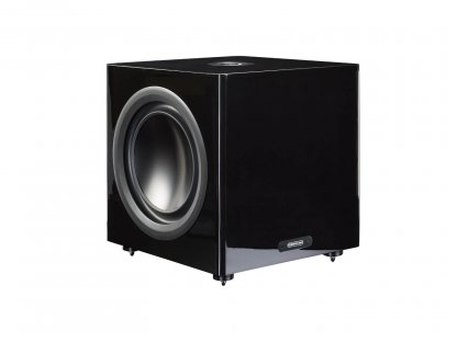 Subwoofer MONITOR AUDIO PLATINUM PLW215 II platinum Caisson de basse haut de gamme 1400 watts musique home cinema theatre noir laque ebene vernis ebony