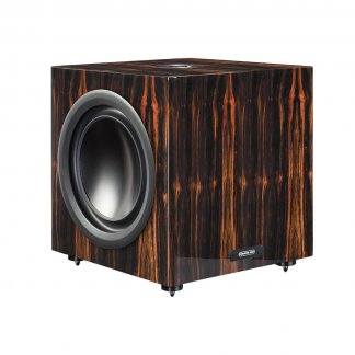 Subwoofer MONITOR AUDIO PLATINUM PLW215 II platinum Caisson de basse haut de gamme 1400 watts musique home cinema theatre noir laque ebene vernis ebony