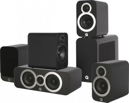 KIT 5.1 Q ACOUSTICS 3000i pack enceinte home cinema home theatre 3010i subwoofer 3060s voie centrale 3090Ci noir satin graphite blanc walnut