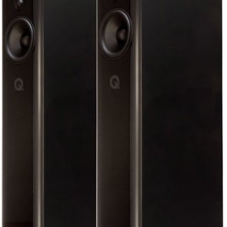 Enceintes Q ACOUSTICS CONCEPT 500 paire baffles colonnes hi end haut de gamme anglaise finition blanc noir laque bicolore laque walnut oak ebene