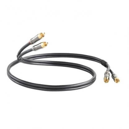 qed performance audio graphite fiche cinch rca plaqué or stéréo analogique blindé 0,6m 60cm 1m un mètre 3m trois mètres économique