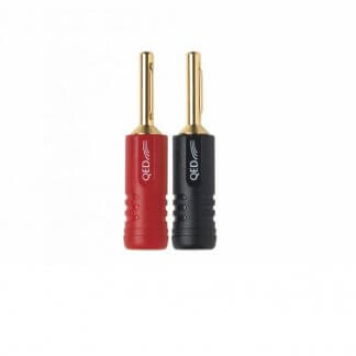 Fiches Bananes QED Screwloc ABS montage cable conducteur HP haut parleur baffle facile deux vis plaqué or ressort prise 4mm