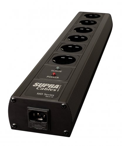 SUPRA LORAD MD06 BE SP black multiprise bloc prises audio video tv anti-rayonnement filtrage hf hautes fréquences prise IEC 10 ampères protection surtension