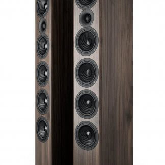 Enceintes ACOUSTIC ENERGY AE520 baffle stereo hifi trois voies home cinema colonne placage bois american walnut noir blanc laque hi end haut de gamme