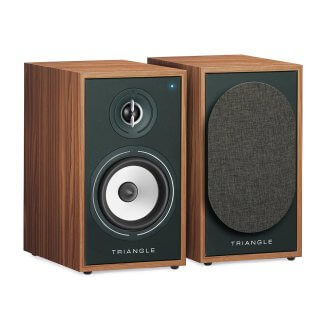 Triangle BOREA BR02 BT Enceinte connectée Bibliothèque Sans-Fil-Bluetooth 5.0 2 x 50 Watts Haut-parleurs actif entrée phono chene creme noir