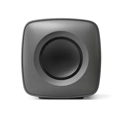 kef subwoofer kc62 caisson de basse compact puissance 1000 watts entrée hp haut niveau cinch niveau line égaliseur