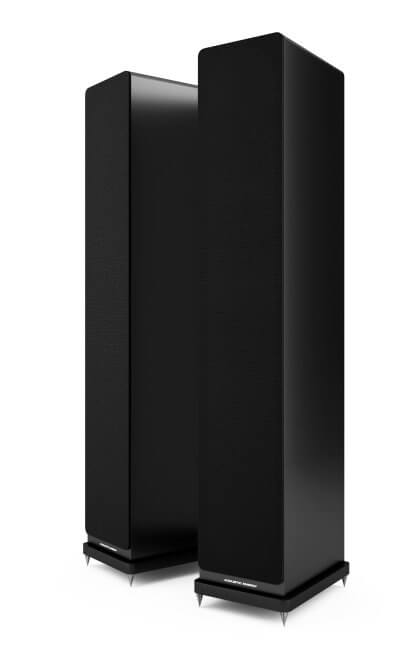 Enceintes Acoustic Energy AE120² baffle britannique AE trois voies colonne mince élégante noir laque walnut