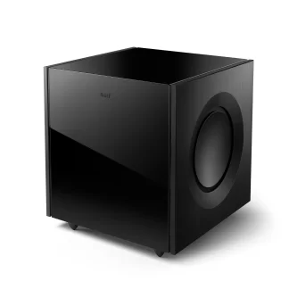 SUBWOOFER KEF REFERENCE 8b caisson de basse puissance 1000 watts entrée hp haut niveau cinch niveau line égaliseur noir laque