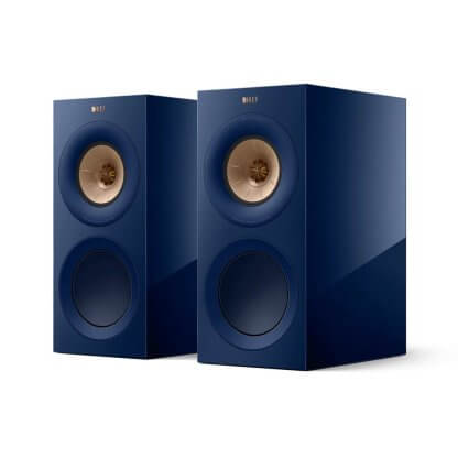 Enceintes KEF R3 META paire baffle bibliotheque trois voies puissante uni-q hifi stereo home cinema noir walnut blanc bleu indigo