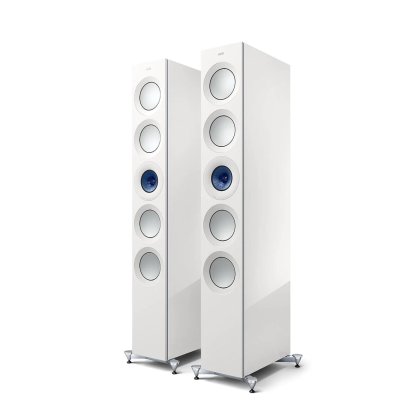 Enceintes KEF REFERENCE 5 META paire baffle colonne trois voies puissante uni-q hifi stereo home cinema noir walnut blanc high gloss