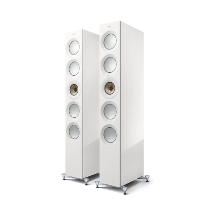 Enceintes KEF REFERENCE 5 META paire baffle colonne trois voies puissante uni-q hifi stereo home cinema noir walnut blanc high gloss