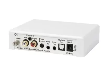 Préampli PROJECT OPTICAL BOX E Phono sortie digitale optique preamplificateur tourne-disque hifi MM impedance fixe black noir blanc